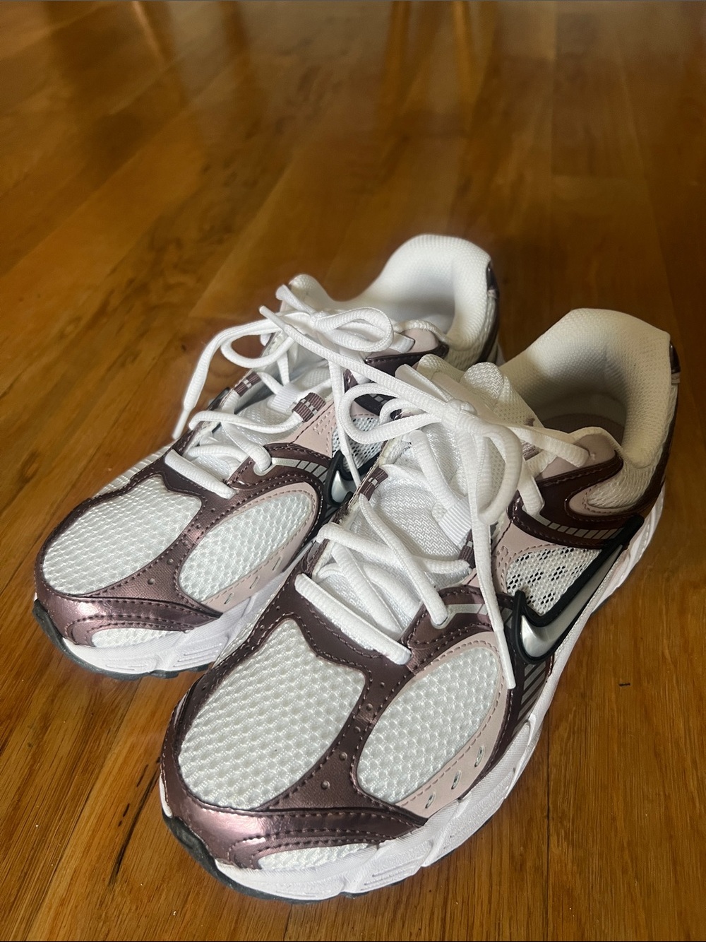 Nike Women’s Athletic Sneakers - White and Metallic Rose
